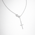 Infinity Cross Necklace - Silver