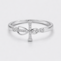 Infinity Cross Ring - Silver