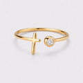 Lumen Cross Ring - Gold