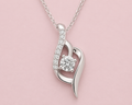 Encased stone Necklace - Silver
