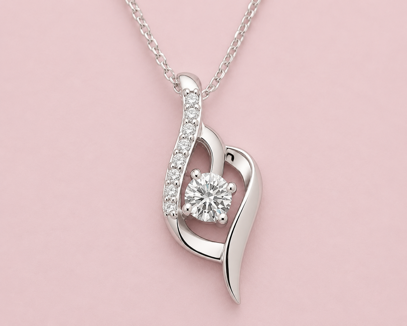 Encased stone Necklace - Silver