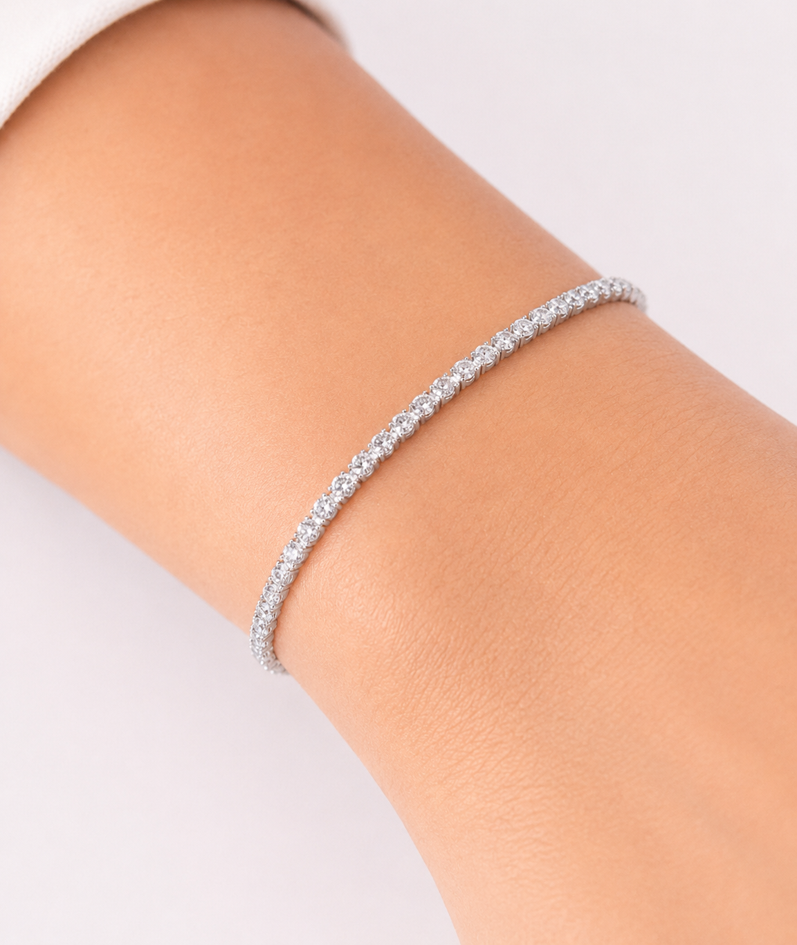 Crystal Tennis Bracelet - Silver