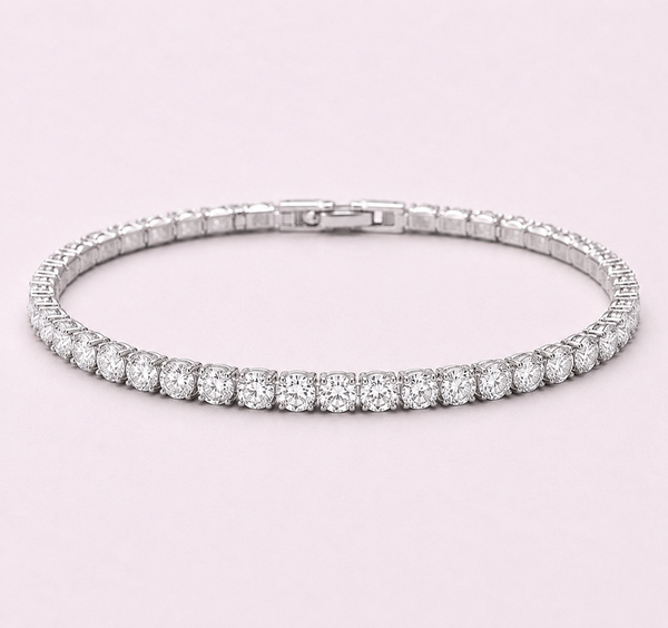 Crystal Tennis Bracelet - Silver